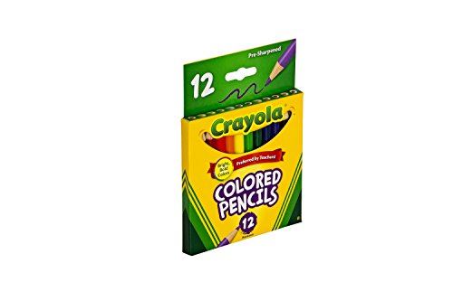 Crayola 68-4112 Crayons de couleur, courts, paquet de 12