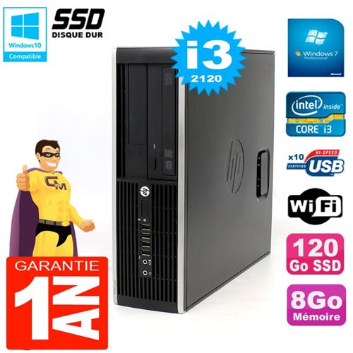 Pc hp compaq 8300 sff core i3-2120 ram 8go disque 120 go ssd graveur dvd wifi w7 État correct -  reconditionné disponible sur Fnac