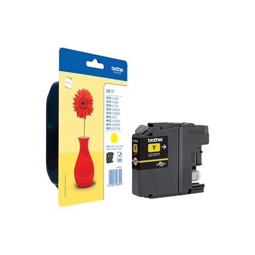 Brother LC121Y - Jaune - original - cartouche d'encre - pour Brother DCP-J100, J105, J132, J152, J552, J752, MFC-J245, J470, J650, J870