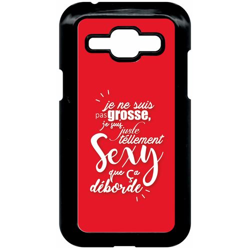 Coque samsung galaxy j1 4g je ne suis pas grosse fond rouge