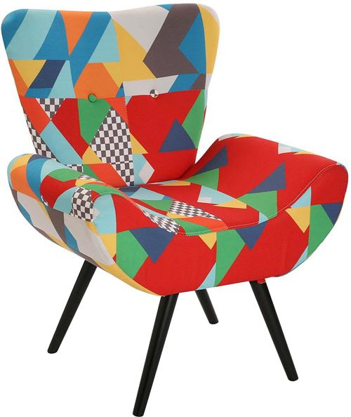 Versa - Fauteuil design en tissu mélanges de couleurs Brais