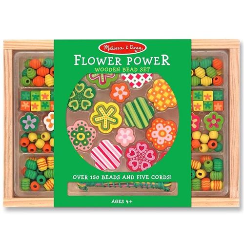 Perles Fantaisies Enfants En Bois Vert Fleurs Set 120 Pièces