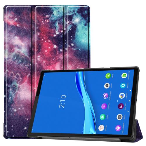 Etui en PU + TPU impression de motifs avec support tri-pliure motif de galaxie pour votre Lenovo Tab M10 Plus TB-X606F