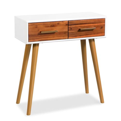 vidaXL Table console Bois d'acacia massif 70 x 30 x 75 cm