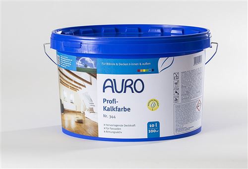 AURO Peinture à la chaux, qualité professionnelle - No. 344 - 10 litres