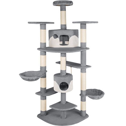Meilleurs prix pour TecTake Arbre à Chat NELLY 204 cm - gris/blanc