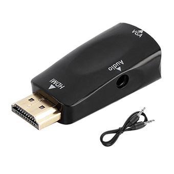 Adaptateur HDMI Vers VGA ICZI 1080P - Convertisseur Mâle/Femelle - Compatible PC, Mac, Xbox, Projecteur