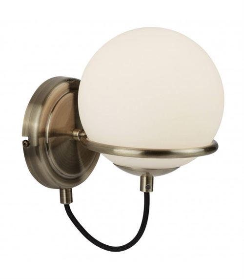 Applique Sphere, laiton antique et verre, 1 ampoule