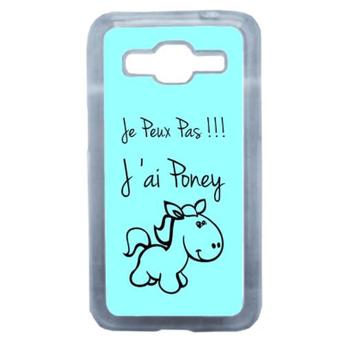 Coque Citation Poney Turquoise Compatible Samsung Core Prime Transparent