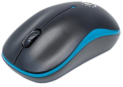 Manhattan 179416 rf sans fil optique 1000dpi noir, bleu ambidextre souris