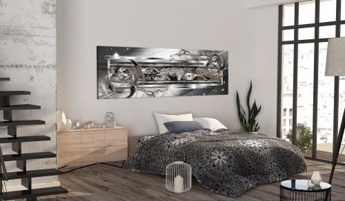 150x50 Tableau Modernes Abstraction Distingué Silver Source