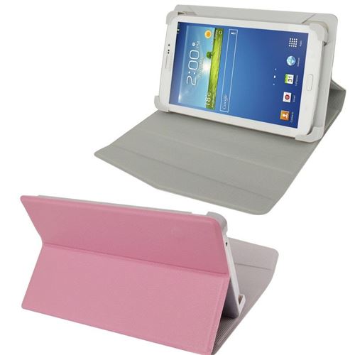 Yonis Rose Etui Universel Pour Tablette 7 Pouces Housse Simili Cuir Clair
