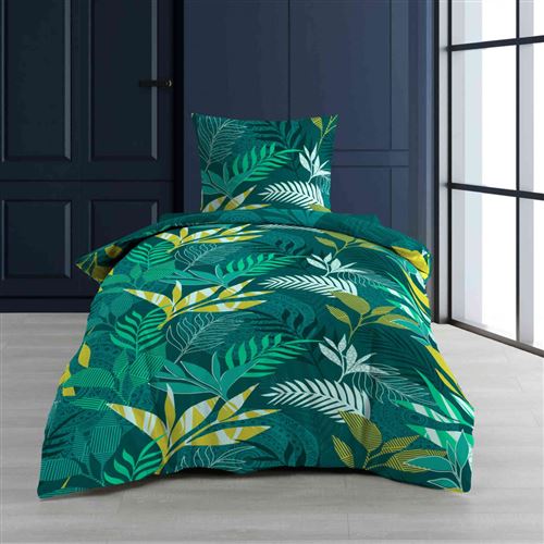 Parure de lit Assana vert 140x200 cm