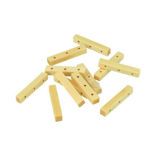 Perle bois lucy rectangle 3 trous 30x5,2mm 12 pièces - artémio