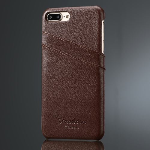 Iphone 8 Plus Housse Etui Cuir Texture Litchi Marron Als89897
