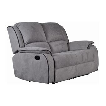 Canapé 2 Places Relax En Microfibre Hernani Gris Achat