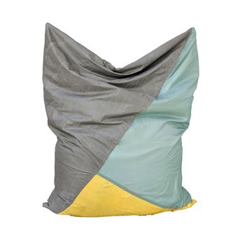 POUF GÉANT GRIS, VERT CÉLADON ET JAUNE PAILLE EN ...