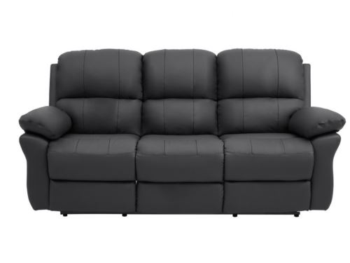 Canapé 3 Places Relax En Cuir Milagro Anthracite