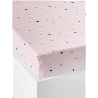 Drap Housse Bebe Baby Bird Rose 60x1 Vertbaudet Matelas Drap Housse Achat Prix Fnac