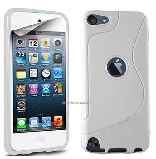 Housse etui coque pochette silicone gel fine pour Apple iPod Touch 7 avec film ecran - BLANC