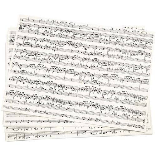 Creotime notes de musique en papier kraft noir et blanc 21 x 29,7 cm 10 pièces