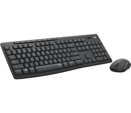 Logitech MK295 Silent keyboard Mouse included Office RF Wireless QWERTZ German Graphite