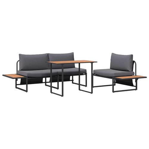 Non Communiqué Ensembles Canapes. Fauteuils Et Tables De Jardin Vidaxl Rotin 4 Pieces 3 Personnes