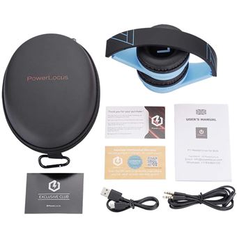 10€ sur Casque Bluetooth Sans Fil, PowerLocus Casque Audio Pour Enfants -  Bleu - Casque audio - Achat & prix