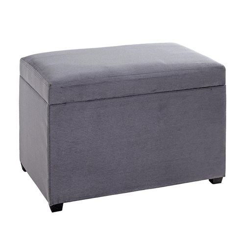 Banc Coffre de Rangement Côtelé "Timmy" 58cm Gris