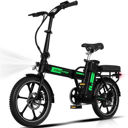 V&eacute;lo &eacute;lectrique pliable 16 colorway - batterie 36v8,4ah - p&eacute;dalage assist&eacute; - &eacute;cran lcd - noir 