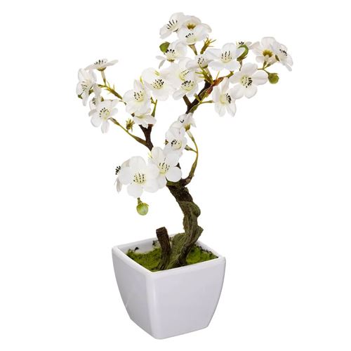 Non Communiqué Blanc Atmosphera Créateur D'intérieur - Plante Artificielle En Pot "Cerisier" 26Cm