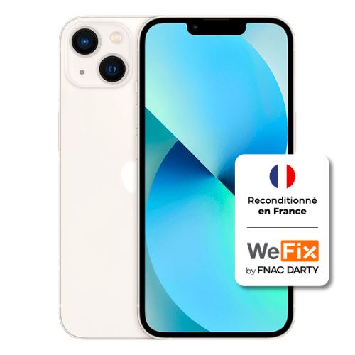 Apple iphone 13 - Grade C - 128GB - Blanc Reconditionné en France par WeFix