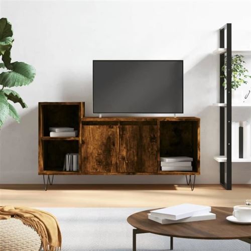 Non Communiqué Marron Vidaxl Meuble Tv Chêne Fumé 100X35x55 Cm Bois D'ingénierie 831321