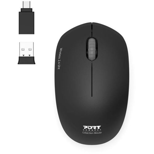 PORT Connect Collection - Souris - optique - 3 boutons - sans fil - 2.4 GHz - récepteur sans fil USB - graphite