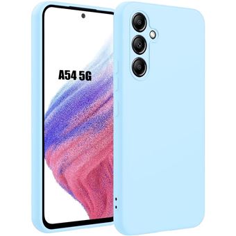 Coque pour Samsung Galaxy A54 5G, Protection Silicone Fine Léger Efficace Antichoc Bleu Ciel - BOOLING - 1