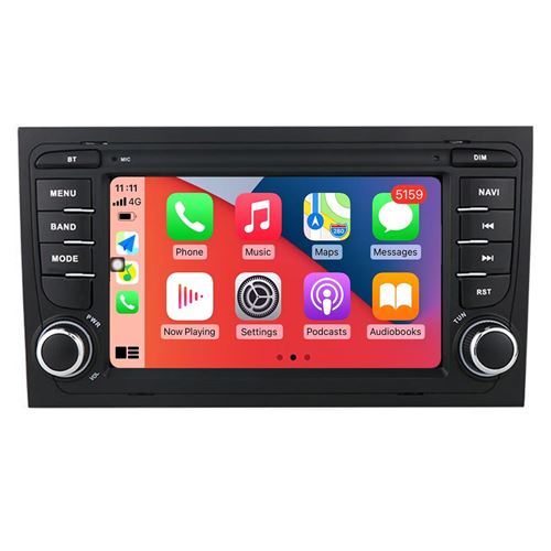 Autoradio CarPlay RoverOne Android Auto 2Go RAM 32Go ROM GPS Bluetooth pour Audi A4 B6 S4 RS4 2000 - 2008