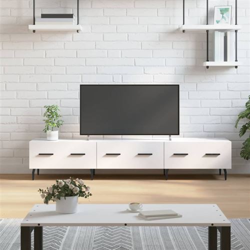VIDAXL - Meuble TV - Blanc - 150x36x30 cm - Image 2