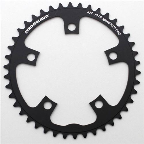 Plateau route 5bra 42dts d.110 compact interieur noir alu 7075 stronglight type shimano 9-10v.