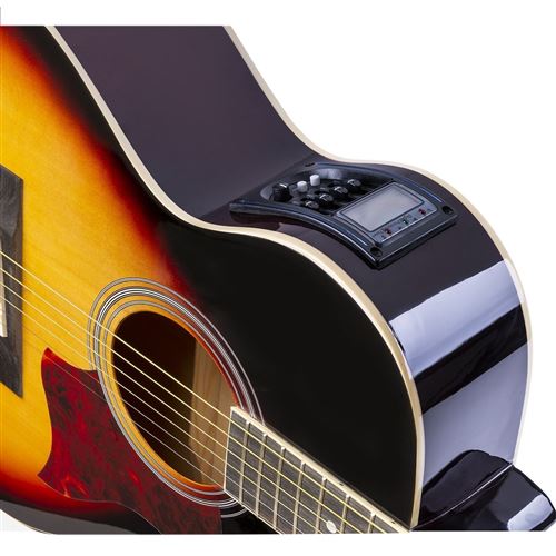 15€ sur MAX Showkit - Guitare électro-acoustique - Sunburst, cordes en  acier, ampli 40W, sac de transport, accordeur numérique, Guitare classique,  Top Prix