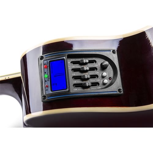 Guitare classique Tronios MAX Showkit - Guitare électro-acoustique -  Sunburst, cordes en acier, ampli 40W, sac de transport, accordeur numérique