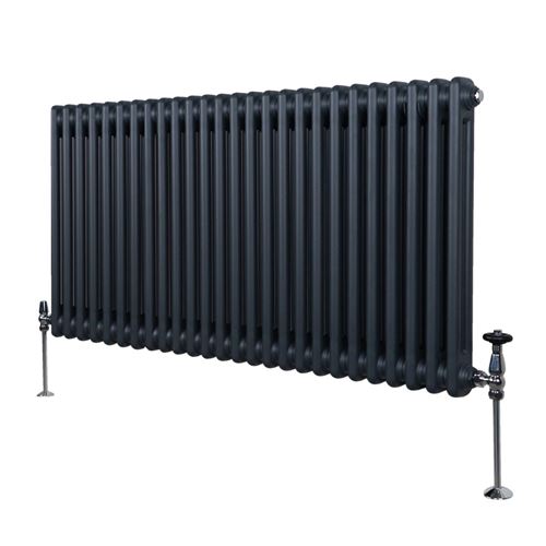 Monstershop Traditional 2 Column Radiator - 600 x 1192mm - Anthracite Grey