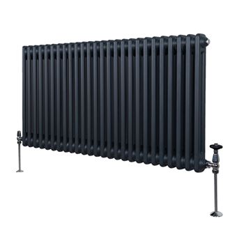 Radiateur Traditionnel à 2 Colonnes Chauffage Horizontal Anthracite 600 x 1192mm - 1