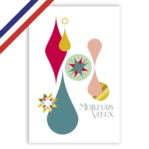 Carte double Meilleurs vœux étoiles