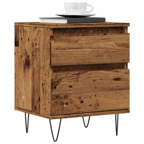 Tables de chevet 2 pcs vieux bois 40x35x50 cm bois d'ingénierie