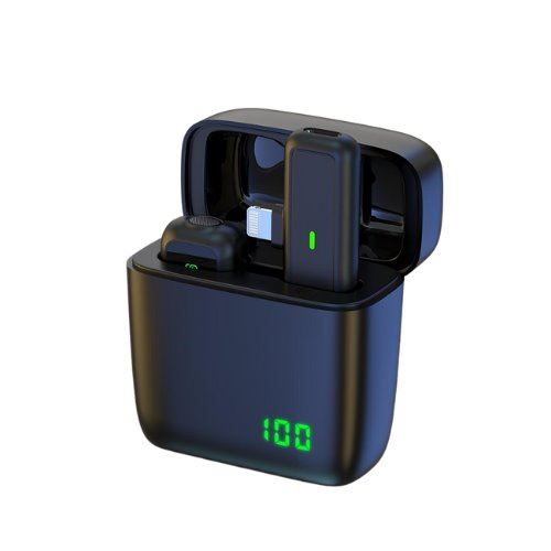 Non Communiqué Noir Microphone Sans Fil Avec Boîtier De Charge Pour Enregistrement Haute Définition Yonis