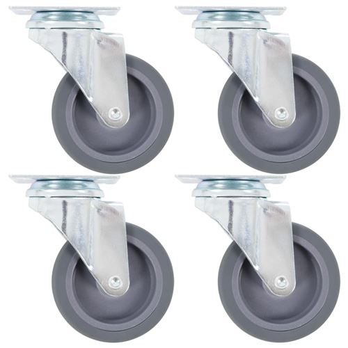 Vidaxl Gris Roulettes Pivotantes 4 Pcs 75 Mm - Image 3