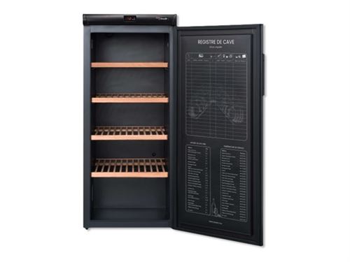 Climadiff Reserve225 - Cave À Vin - Largeur : 62 Cm - Profondeur : 71 Cm - Hauteur : 162 Cm - Classe G - Noir