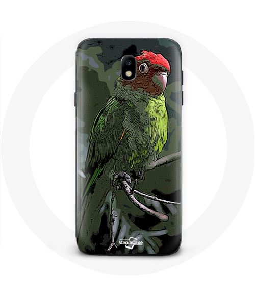 Coque pour Samsung Galaxy J7 2017 Pionus Perroquet Rouge Vert Maniacase