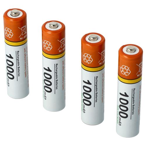 Piles rechargeables AAA - 1000mAh haute capacité