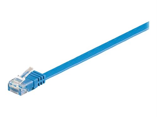 goobay - Câble réseau - RJ-45 (M) pour RJ-45 (M) - 1.5 m - UTP - CAT 6 - moulé, plat - bleu